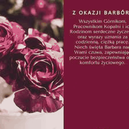 Ciemno fioletowa kartka z życzeniami z okazji dnia górnika